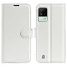 For OPPO Realme Narzo 50i Litchi Texture Horizontal Flip Protective Case with Holder & Card Slots & Wallet(White) - 1