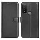 For TCL 20 R 5G Litchi Texture Horizontal Flip Phone Protective Case with Holder & Card Slots & Wallet(Black) - 1