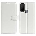 For TCL 20 R 5G Litchi Texture Horizontal Flip Phone Protective Case with Holder & Card Slots & Wallet(White) - 1