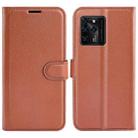 For ZTE Blade V30 Litchi Texture Horizontal Flip Phone Protective Case with Holder & Card Slots & Wallet(Brown) - 1