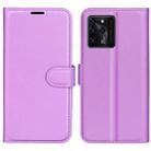 For ZTE Blade V30 Litchi Texture Horizontal Flip Phone Protective Case with Holder & Card Slots & Wallet(Purple) - 1