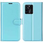 For ZTE Blade V30 Litchi Texture Horizontal Flip Phone Protective Case with Holder & Card Slots & Wallet(Blue) - 1