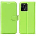 For ZTE Blade V30 Litchi Texture Horizontal Flip Phone Protective Case with Holder & Card Slots & Wallet(Green) - 1