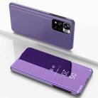 For Xiaomi Redmi Note 11 Plated Mirror Horizontal Flip Leather Case with Holder(Purple Blue) - 1