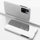 For Xiaomi Redmi Note 11 Plated Mirror Horizontal Flip Leather Case with Holder(Silver) - 1