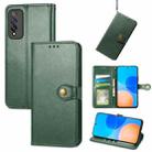 For Honor Play 5T Pro Solid Color Leather Buckle Phone Case(Green) - 1