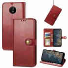 For Nokia G50 Solid Color Leather Buckle Phone Case(Red) - 1