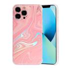 Laser Marble TPU Phone Case For iPhone 13 Pro(Pink) - 1