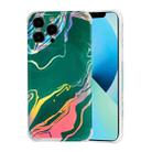 Laser Marble TPU Phone Case For iPhone 13 Pro(Green) - 1