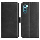 For OPPO K9 Pro Dual-side Magnetic Buckle Horizontal Flip Leather Case with Holder & Card Slots & Wallet(Black) - 1