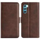 For OPPO K9 Pro Dual-side Magnetic Buckle Horizontal Flip Leather Case with Holder & Card Slots & Wallet(Brown) - 1