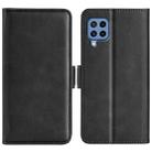 For Samsung Galaxy M22 Dual-side Magnetic Buckle Horizontal Flip Leather Case with Holder & Card Slots & Wallet(Black) - 1