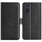 For Samsung Galaxy M52 5G Dual-side Magnetic Buckle Horizontal Flip Leather Case with Holder & Card Slots & Wallet(Black) - 1