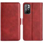 For Xiaomi Redmi Note 11 Global / Note 11S Dual-side Magnetic Buckle Leather Phone Case (Red) - 1