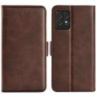 For OPPO Realme 8i Dual-side Magnetic Buckle Horizontal Flip Leather Case with Holder & Card Slots & Wallet(Brown) - 1