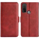 For TCL 20 R 5G  Dual-side Magnetic Buckle Horizontal Flip Phone Leather Case with Holder & Card Slots & Wallet(Red) - 1