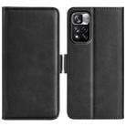 For Xiaomi Redmi Note 11 Pro / Note 11 Pro+ Dual-side Magnetic Buckle Horizontal Flip Leather Case with Holder & Card Slots & Wallet(Black) - 1