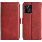 For ZTE Blade V30 Dual-side Magnetic Buckle Horizontal Flip Phone Leather Case with Holder & Card Slots & Wallet(Red) - 1