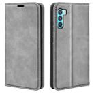 For OPPO K9 Pro Retro-skin Business Magnetic Suction Leather Case with Holder & Card Slots & Wallet(Grey) - 1