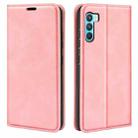 For OPPO K9 Pro Retro-skin Business Magnetic Suction Leather Case with Holder & Card Slots & Wallet(Pink) - 1