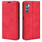 For OPPO K9 Pro Retro-skin Business Magnetic Suction Leather Case with Holder & Card Slots & Wallet(Red) - 1