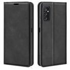 For Samsung Galaxy M52 5G Retro-skin Magnetic Suction Leather Case with Holder & Card Slots & Wallet(Black) - 1