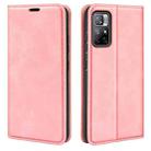For Xiaomi Redmi Note 11 Retro-skin Magnetic Suction Leather Case with Holder & Card Slots & Wallet(Pink) - 1