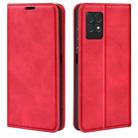 For OPPO Realme 8i Retro-skin Magnetic Suction Leather Case with Holder & Card Slots & Wallet(Red) - 1