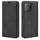 For OPPO Realme Narzo 50A Retro-skin Magnetic Suction Leather Case with Holder & Card Slots & Wallet(Black) - 1