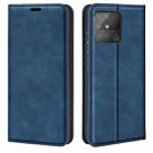 For OPPO Realme Narzo 50A Retro-skin Magnetic Suction Leather Case with Holder & Card Slots & Wallet(Dark Blue) - 1