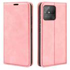 For OPPO Realme Narzo 50A Retro-skin Magnetic Suction Leather Case with Holder & Card Slots & Wallet(Pink) - 1