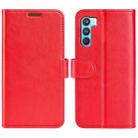 For OPPO K9 Pro R64 Texture Single Horizontal Flip Protective Case with Holder & Card Slots & Wallet& Photo Frame(Red) - 1