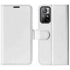 For Xiaomi Redmi Note 11 R64 Texture Single Horizontal Flip Protective Case with Holder & Card Slots & Wallet & Photo Frame(White) - 1