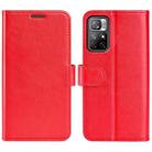 For Xiaomi Redmi Note 11 R64 Texture Single Horizontal Flip Protective Case with Holder & Card Slots & Wallet & Photo Frame(Red) - 1