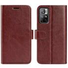 For Xiaomi Redmi Note 11 R64 Texture Single Horizontal Flip Protective Case with Holder & Card Slots & Wallet & Photo Frame(Brown) - 1