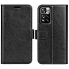 For Xiaomi Redmi Note 11 Pro / Note 11 Pro+ R64 Texture Single Horizontal Flip Protective Case with Holder & Card Slots & Wallet & Photo Frame(Black) - 1