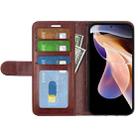 For Xiaomi Redmi Note 11 Pro / Note 11 Pro+ R64 Texture Single Horizontal Flip Protective Case with Holder & Card Slots & Wallet & Photo Frame(Brown) - 4