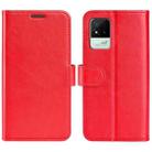 For OPPO Realme Narzo 50A R64 Texture Single Horizontal Flip Protective Case with Holder & Card Slots & Wallet& Photo Frame(Red) - 1