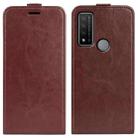 For TCL 20 R 5G R64 Texture Single Vertical Flip Leather Phone Protective Case with Card Slots & Photo Frame(Brown) - 1