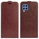 For Samsung Galaxy M22 R64 Texture Single Vertical Flip Leather Protective Case with Card Slots & Photo Frame(Brown) - 1