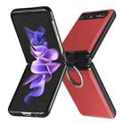 For Samsung Galaxy Z Flip Litchi Folding  Ring Buckle Phone Case(Red) - 1