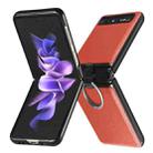 For Samsung Galaxy Z Flip Litchi Folding  Ring Buckle Phone Case(Orange) - 1
