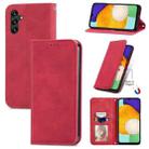 For Samsung Galaxy A13 5G Retro Skin Feel Magnetic Horizontal Flip Leather Case with Holder & Card Slots & Wallet & Photo Frame(Red) - 1
