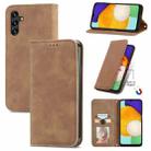 For Samsung Galaxy A13 5G Retro Skin Feel Magnetic Horizontal Flip Leather Case with Holder & Card Slots & Wallet & Photo Frame(Brown) - 1