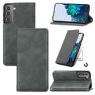 For Samsung Galaxy S22 5G Retro Skin Feel Magnetic Horizontal Flip Leather Case with Holder & Card Slots & Wallet & Photo Frame(Gray) - 1