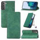 For Samsung Galaxy S22 5G Retro Skin Feel Magnetic Horizontal Flip Leather Case with Holder & Card Slots & Wallet & Photo Frame(Green) - 1