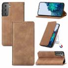 For Samsung Galaxy S22 5G Retro Skin Feel Magnetic Horizontal Flip Leather Case with Holder & Card Slots & Wallet & Photo Frame(Brown) - 1