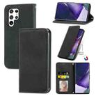 For Samsung Galaxy S22 Ultra 5G Retro Skin Feel Magnetic Horizontal Flip Leather Case with Holder & Card Slots & Wallet & Photo Frame(Black) - 1