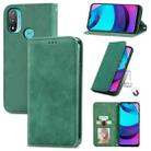 For Motorola Moto E20 Retro Skin Feel Magnetic Horizontal Flip Leather Case with Holder & Card Slots & Wallet & Photo Frame(Green) - 1