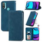 For Motorola Moto E20 Retro Skin Feel Magnetic Horizontal Flip Leather Case with Holder & Card Slots & Wallet & Photo Frame(Blue) - 1